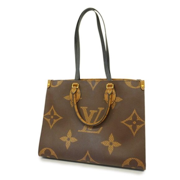 Authentic Louis Vuitton On The Go Tote Reverse Monogram Giant MM Brown Tan LV - Picture 5 of 15